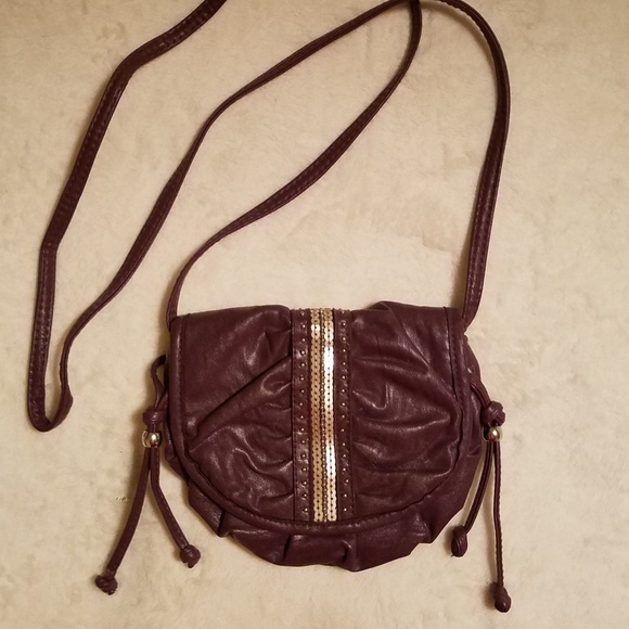 Deep chocolate burgandy wine leather crossbody - Picture 1 of 4